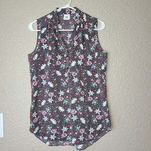Cabi Sleeveless floral button down